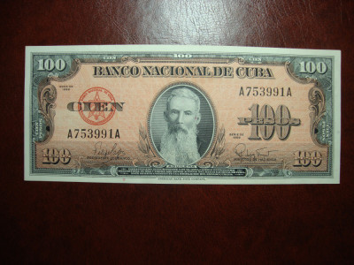 CUBA 100 PESOS 1959 UNC foto