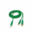Cablu Jack 2RCA 3,5mm,10m Verde MIV