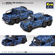Macheta auto Mercedes Benz G63 Amg 6&times;6 Camuflaj Albastru 1:64 Era Car