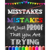 Autocolante Motivationale - Mistakes are just proof that you are trying - 60x90 cm