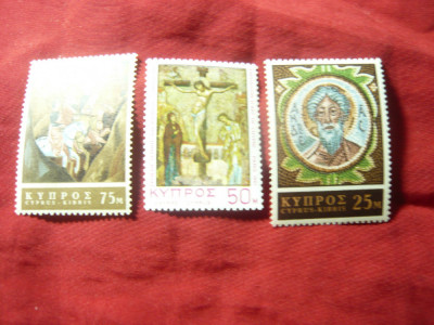 2 Serii Cipru 1967 - Pictura Religioasa , 2+1 valori foto
