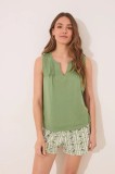 Women&#039;secret pijamale de bumbac culoarea verde, bumbac, 3599214