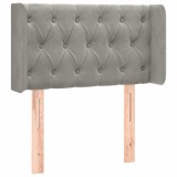 Cumpara ieftin Tablie de pat cu aripioare gri deschis 83x16x78/88 cm catifea