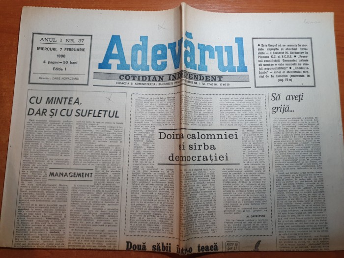 ziarul adevarul 7 februarie 1990-art. &quot;au uitat taranii pretul timpului &quot;