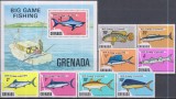 Timbre cu specii de pești din Grenada