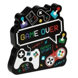 Decoratiune Gamer, Lemn, 15x1, 8x15cm, Negru, ConceptSeller