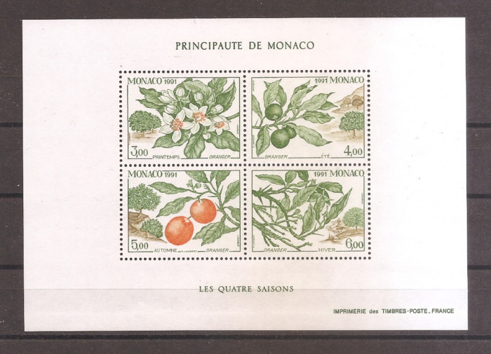 Monaco 1991 - Cele patru anotimpuri ale portocalului (colita), MNH