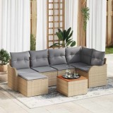Cumpara ieftin Set de canapele pentru grădină 7 pcs Bej, gri deschis