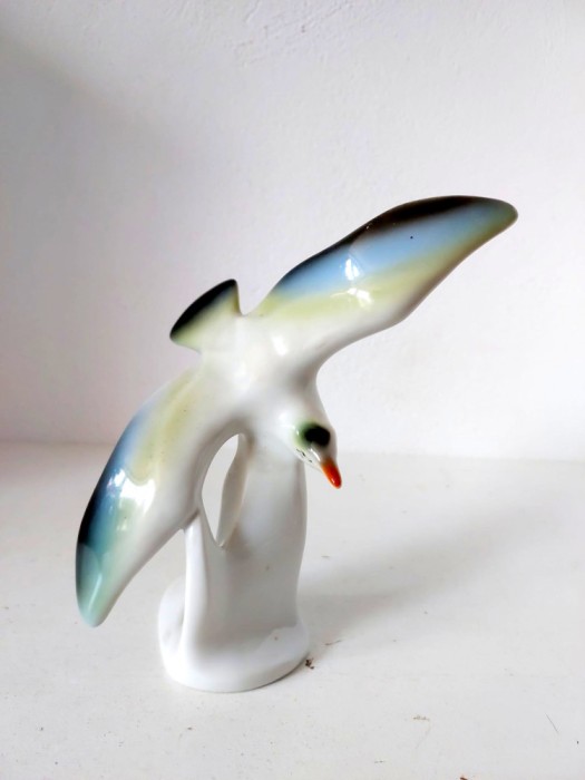 Pasare pescarus - bibelou vechi romanesc anii 70-80, 18cm