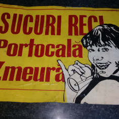 Reclama veche SUCURI RECI-PORTOCALA-ZMEURA,reclama vintage tabla,de colectie