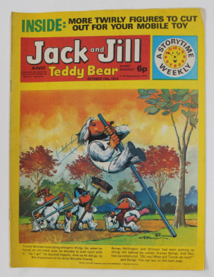 JACK AND JILL AND TEDDY BEAR , REVISTA CU BENZI DESENATE PENTRU COPII , 19 OCT. , 1974 foto