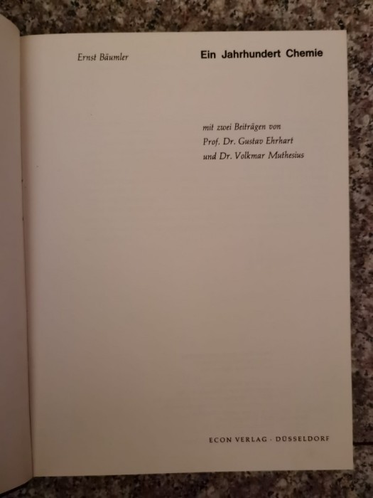 Ein Jahrhundert Chemie - Ernst Baumler , B23