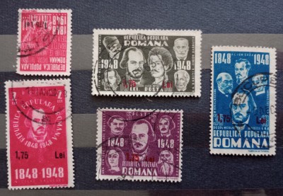 Romania 1952 Lp 299 Centenarul revoluției de la 1848 supratipar ștampilat foto