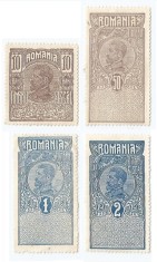 *Romania, lot 1107 cu 4 timbre fiscale generale, 1922, NG