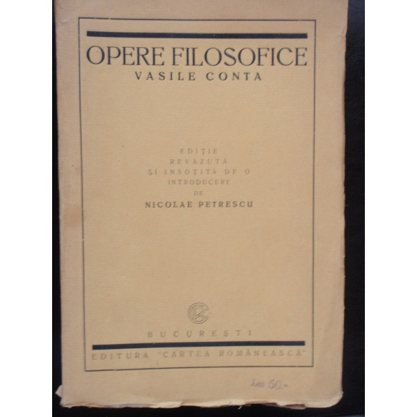 OPERE FILOSOFICE - VASILE CONTA