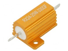Rezistor bobinat cu radiator 330&Omega; 25W &plusmn;1% 50ppm/&deg;C pentru lipit