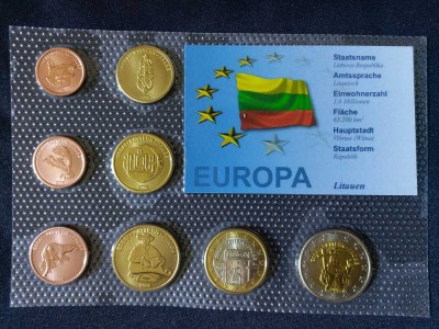 Set Euro - Probe - Lituania 2006 , 8 monede foto