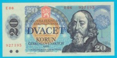 Cehoslovacia 20 Korun 1988 &amp;quot;Seria Brunovsky&amp;quot; UNC seria: E06 927195 foto