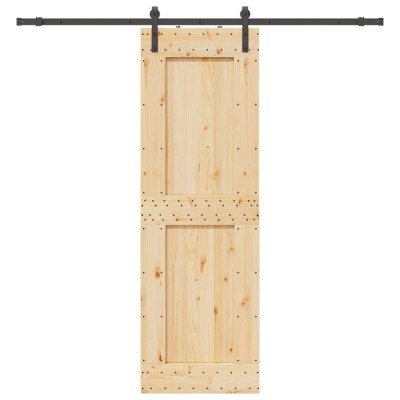 vidaXL Ușă glisantă cu set de feronerie 70x210 cm, lemn masiv de pin 3332706 foto