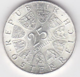 AUSTRIA 25 SCHILLING SILINGI 1973, Europa, Argint