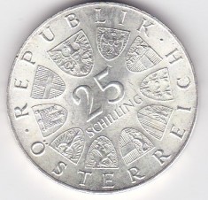 AUSTRIA 25 SCHILLING SILINGI 1973 foto