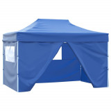 42512 vidaXL Foldable Tent Pop-Up with 4 Side Walls 3x4,5 m Blue