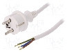 Cablu alimentare AC, 5m, 3 fire, culoare alb, cabluri, CEE 7/7 (E/F) mufa, SCHUKO mufa, PLASTROL - W-98387 foto