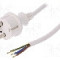 Cablu alimentare AC, 5m, 3 fire, culoare alb, cabluri, CEE 7/7 (E/F) mufa, SCHUKO mufa, PLASTROL - W-98387