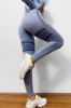 Colanti sport dama talie inalta modelatori push-up, insertii si perforatii laterale, fitness yoga alergare, gri deschis M S/M M/L