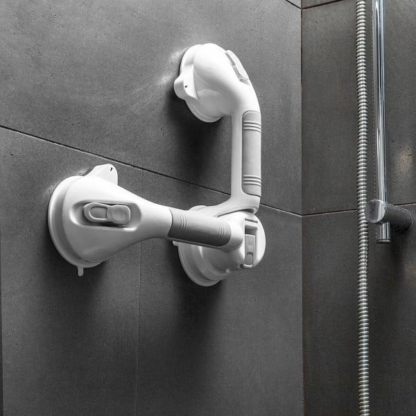 M&acirc;ner de Siguranță pentru Baie Ergonomic și Portabil, Dublu &Icirc;nclinat cu 3 Ventuze Puternice, Reglabil 90&ordm;-180&ordm;, Antiderapant &ndash; Ideal pentru V&acirc;rstnici