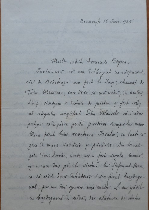 Scrisoare Gh. T. Kirileanu catre Vasile Bogrea, 1925, Bogdan Duica, Cartojan