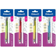 Radiera Eraser Pen + rezerva, blister, diverse culori, Pelikan