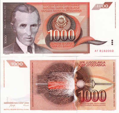 IUGOSLAVIA 1.000 dinara 1990 UNC!!! foto