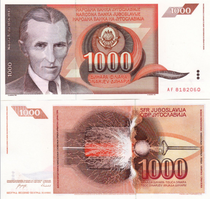 IUGOSLAVIA 1.000 dinara 1990 UNC!!!