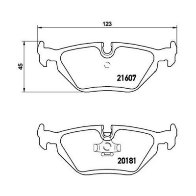Placute frana BMW 3 (E36) 09.90-11.98, Z1 Roadster 06.88-06.91, Z3 (E36) 04.97-06.03, Spate, BREMBO foto