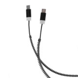Cablu Date &amp; Incarcare 2x MicroUSB - Zipper (Negru) Forever