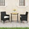 vidaXL Set bistro de grădină, 3 piese, negru, poliratan și lemn acacia 3058382