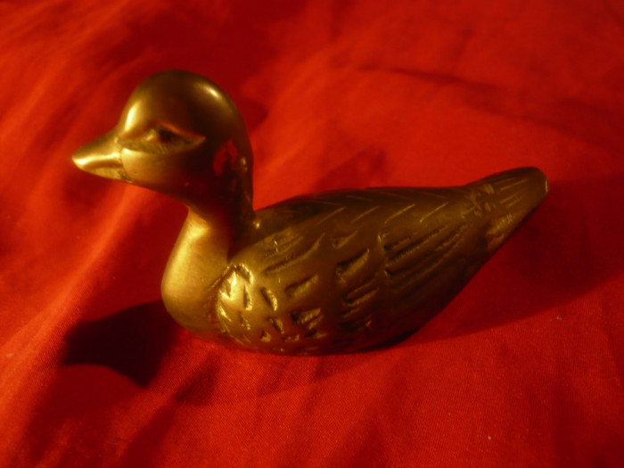 Miniatura veche bronz - Rata ,marcaj pe fund , dim.=8x5cm