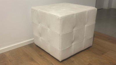 Taburet Mobexpert, alb, formă de cub &amp;ndash; 430x430x400 mm foto