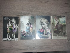 CARTI POSTALE VECHI- TEMATICA CUPLU SI COPII- CARTI POSTALE VECHI GERMANE-LOT 8 BUCATI