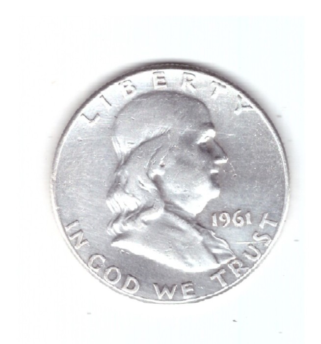Moneda SUA 1/2 dollar/dolar 1961, stare buna, curata