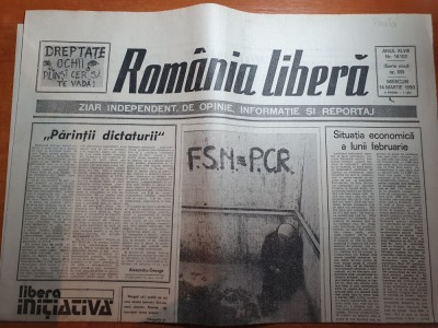 ziarul romania libera 14 martie 1990-articolul &amp;quot;parintii dictaturii&amp;quot; foto
