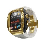 Husa pentru apple watch ultra / ultra 2 + curea - shellbox waterproof ip68 - gold
