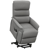 HOMCOM Scaun de relaxare cu funcție de ridicare, spătar/picioare reglabile, p&acirc;nă la 120 kg, 66 x 90 x 96 cm, Gri | Aosom Romania