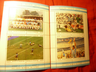 2 Blocuri Argentina 1986 - Campionat Mondial Fotbal - Mexic ,cu 16 val foto