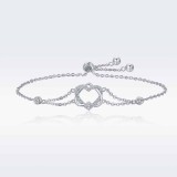 Bratara Din Argint Model INIMI Impletita - ARG396A, Argintboutique