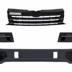 Prelungire Bara Fata cu Grila Centrala fara emblema si Lumini de zi LED DRL VW Transporter Multivan Caravelle T5 T5.1 Facelift (2010-2015) Sportline P