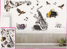 Sticker decorativ 5D Jazz music + Cadou set Stiker fosforescente foto