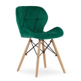 Scaun stil scandinav, Artool, Lago, catifea, lemn, verde, 48x43x74 cm GartenVIP DiyLine