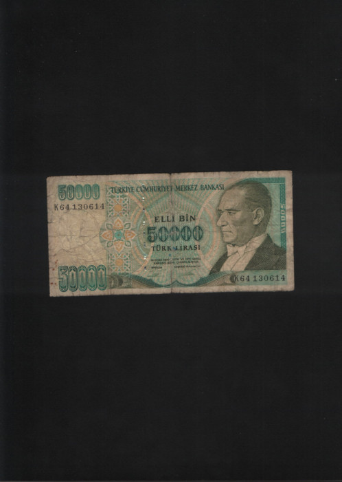 Turcia 50000 50 000 lire 1970 (95) seria64130614 uzata